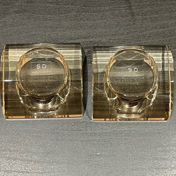 Simon Designs Design Amber Shimmer Tea Light Candle Holder Jewel Crystal EUC - Picture 8 of 10